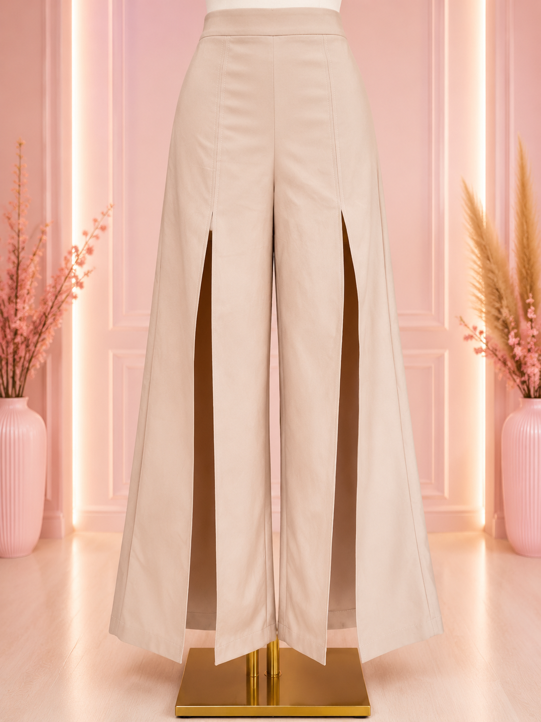 Pantalón Wide Leg con Abertura Frontal