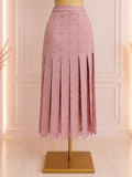 Falda Midi Plisada con Perlas