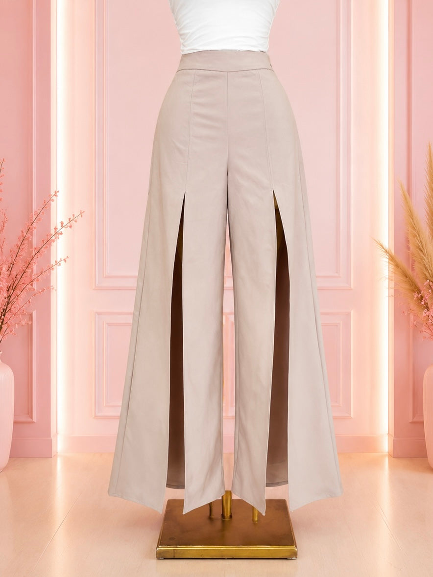 Pantalón Wide Leg con Abertura Frontal