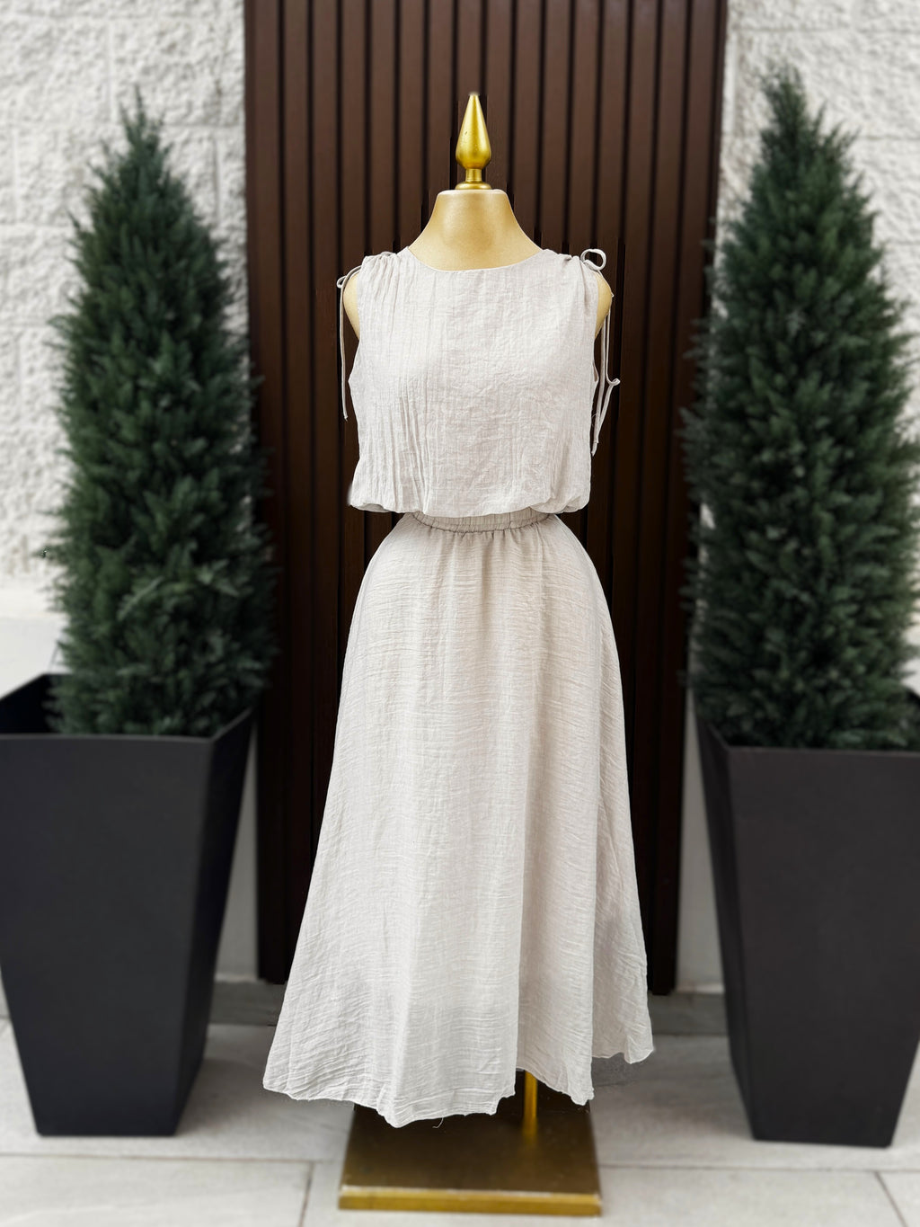 Conjunto Lino Maxi con Amarre en Hombros