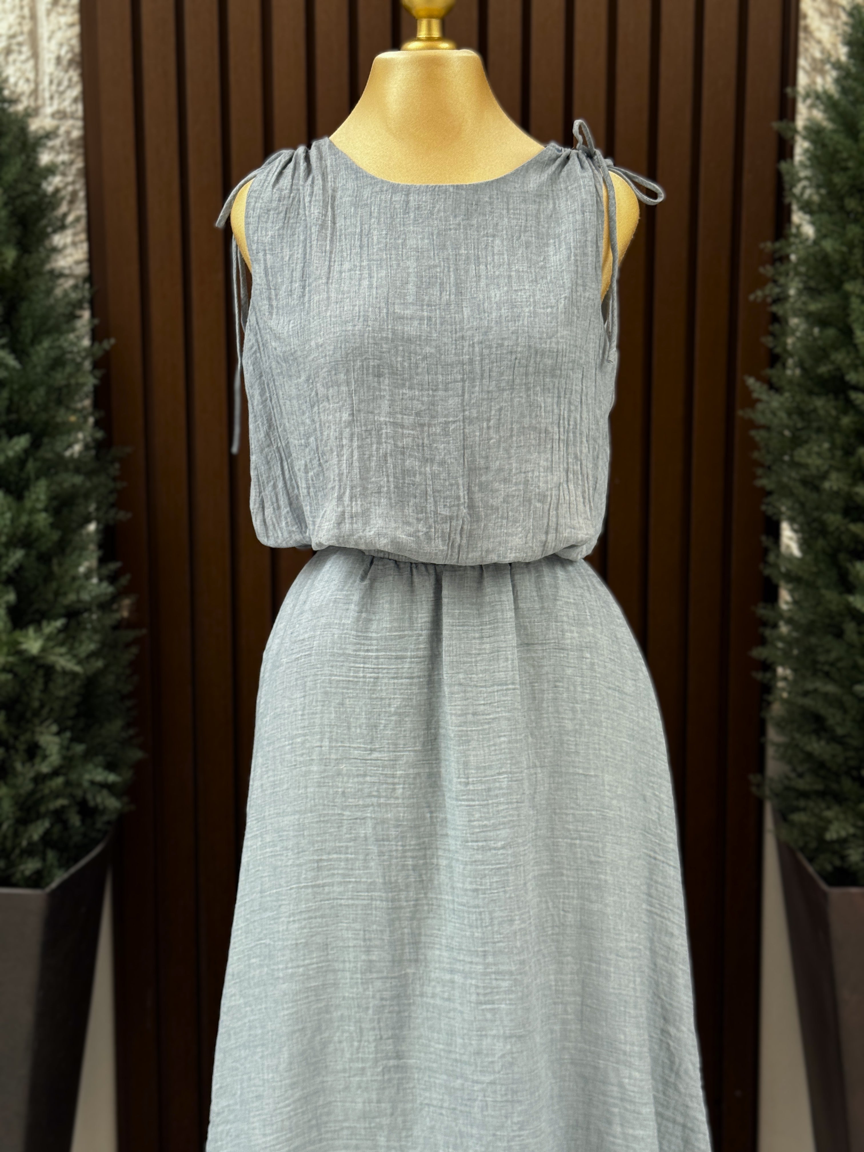 Conjunto Lino Maxi con Amarre en Hombros