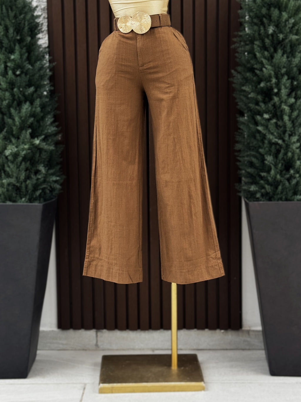 Palazzo Lino con Cinturón Doble Hebilla